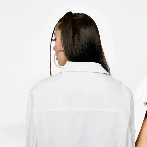 Local Heroes Women's White Denim 100% Cotton Jacket size Small - Picture 2 of 6